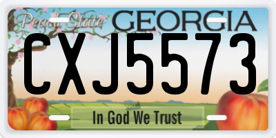 GA license plate CXJ5573