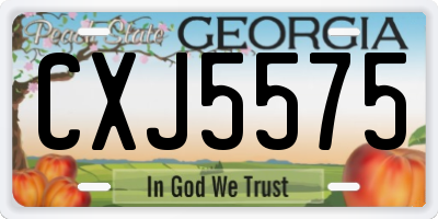 GA license plate CXJ5575