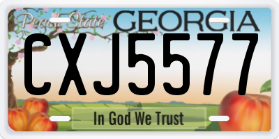 GA license plate CXJ5577