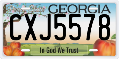 GA license plate CXJ5578
