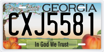 GA license plate CXJ5581