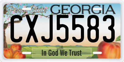 GA license plate CXJ5583