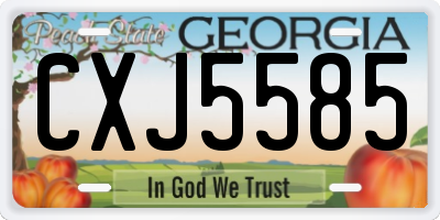 GA license plate CXJ5585