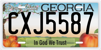 GA license plate CXJ5587