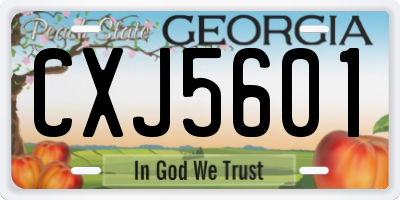 GA license plate CXJ5601