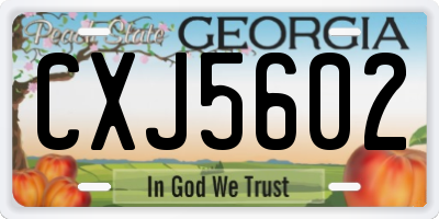 GA license plate CXJ5602