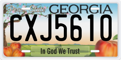GA license plate CXJ5610