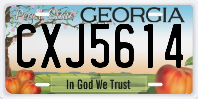 GA license plate CXJ5614