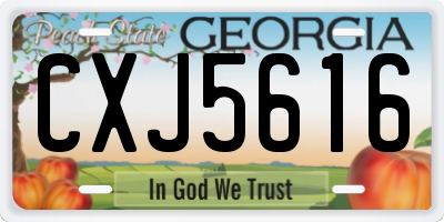 GA license plate CXJ5616