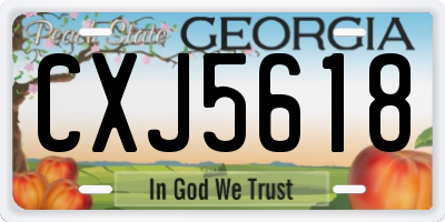 GA license plate CXJ5618