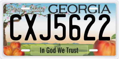 GA license plate CXJ5622