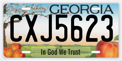 GA license plate CXJ5623