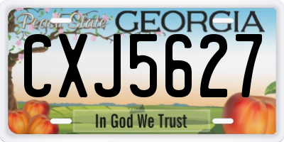 GA license plate CXJ5627
