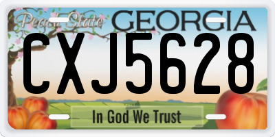 GA license plate CXJ5628