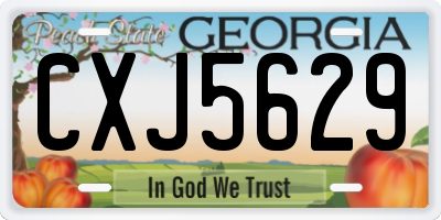GA license plate CXJ5629