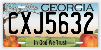 GA license plate CXJ5632
