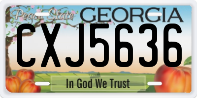 GA license plate CXJ5636