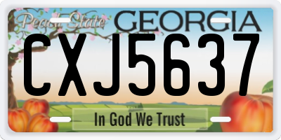 GA license plate CXJ5637