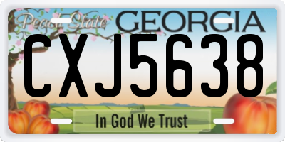 GA license plate CXJ5638