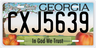 GA license plate CXJ5639