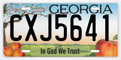 GA license plate CXJ5641