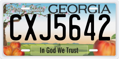 GA license plate CXJ5642