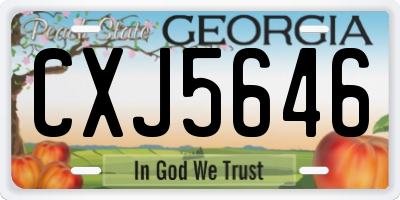 GA license plate CXJ5646