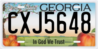 GA license plate CXJ5648