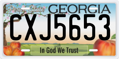 GA license plate CXJ5653