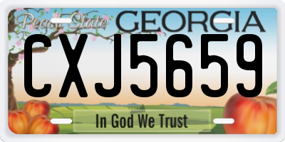 GA license plate CXJ5659