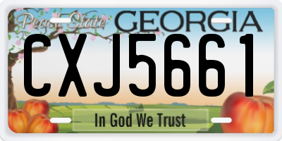GA license plate CXJ5661