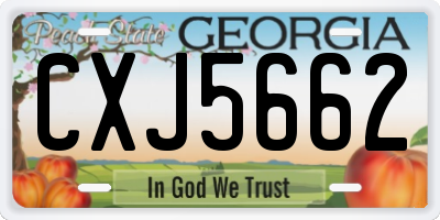 GA license plate CXJ5662