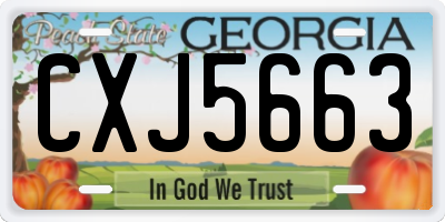 GA license plate CXJ5663