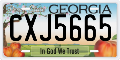 GA license plate CXJ5665