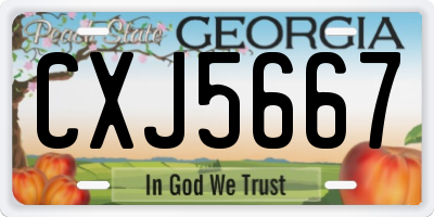 GA license plate CXJ5667