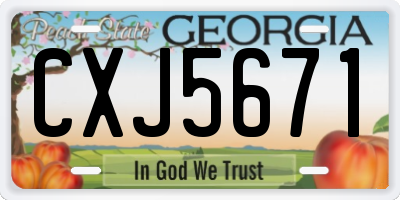 GA license plate CXJ5671