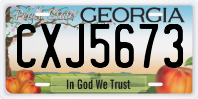 GA license plate CXJ5673