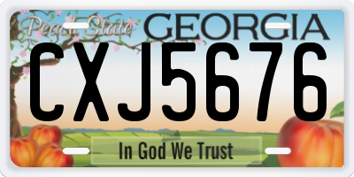 GA license plate CXJ5676