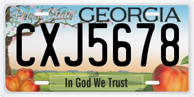 GA license plate CXJ5678