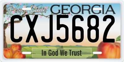 GA license plate CXJ5682