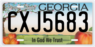 GA license plate CXJ5683