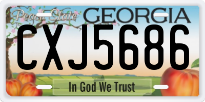 GA license plate CXJ5686