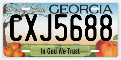 GA license plate CXJ5688
