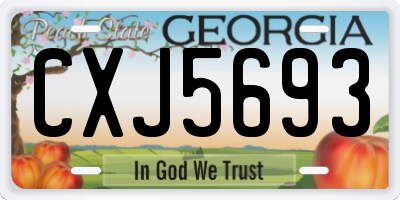 GA license plate CXJ5693
