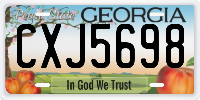 GA license plate CXJ5698