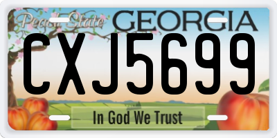 GA license plate CXJ5699