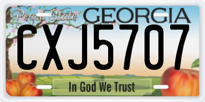 GA license plate CXJ5707