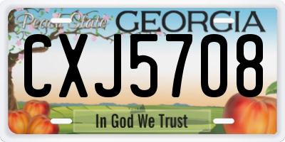 GA license plate CXJ5708