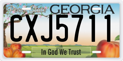 GA license plate CXJ5711