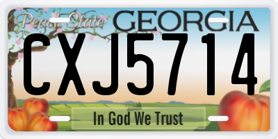 GA license plate CXJ5714